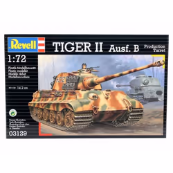 Revell Tiger II Ausf. B, 1:72, Plastic, 144 pc(s), 10 yr(s), Multicolour, Military land vehicle model