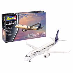 Revell 03883, Preassembled, 1:144, Embraer 190 Lufthansa "New Livery", Any gender, 55 pc(s), 10 yr(s)
