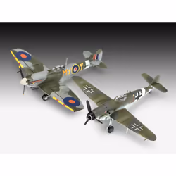Revell Combat Set Messerschmitt Bf109G-10 & Spitfire Mk.V, Fixed-wing aircraft model, Assembly kit, 1:72, Messerschmitt Bf109 ...