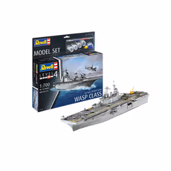 Revell Model Set US Navy Assault Carrier WASP Class, Naval ship model, Assembly kit, 1:700, US Navy Assault Carrier WASP Clas ...