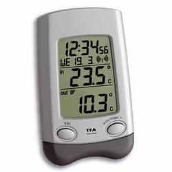 TFA-Dostmann Wave, Grey, Silver, -10 - 60 °C, 14 - 140 °F, -40 - 60 °C, -40 - 140 °F, AA