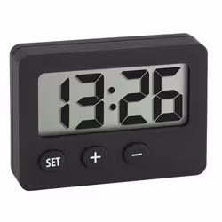 TFA-Dostmann 60.2013.01, Table, Digital clock, Rectangle, Black, Battery, CR2032
