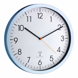 TFA-Dostmann 60.3517, Wall, Digital clock, Circle, Blue, White, Aluminium, Glass