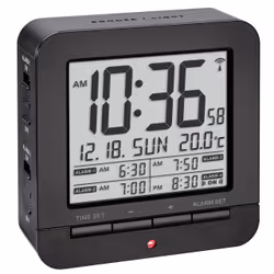 TFA-Dostmann 60.2536, Digital alarm clock, Square, Black, 12/24h, -10 - 50 °C, Any gender