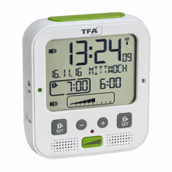 TFA-Dostmann 60.2538 Digital alarm clock Green, White