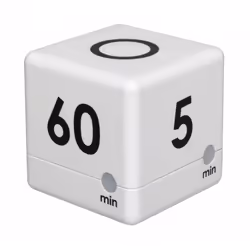 TFA-Dostmann CUBE-TIMER, Digital kitchen timer, Black, White, 60 min, Plastic, Freestanding, AAA