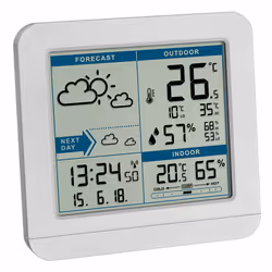 TFA-Dostmann Sky, White, Indoor hygrometer, Indoor thermometer, Outdoor hygrometer, Outdoor thermometer, Plastic, 20 - 99%, 2 ...