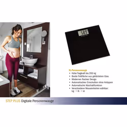 TFA Dostmann Step Plus Digital Bathroom Scales up to 200 kg Simple Design Black Plastic Tempered Glass Tread L 320 x H 22 mm - Additional view 2