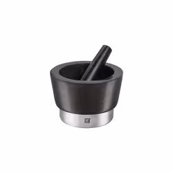 Spices Mortar and Pestle, Height: 10 cm, Ã 11 cm, Granite, Black