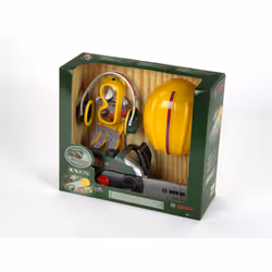 Theo Klein Bosch chain saw ii + helmet + work gloves