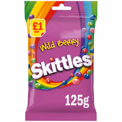 Open Food Wild Berry Sweets Treat Bag - Skittles - 1, D, e160a, e162, e163, e903, 409 kcal, 90.2 g, 4.2 g, 2.3 g