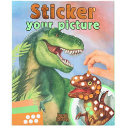 Depesche 11882 Dino World Picture Book with 25 Pages of Dinosaurs, Jungle and Prehistoric Motifs to Complement, with 10 Sticker...