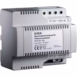 GIRA 257000, PS transformer, Grey, 230 V, 50 Hz, 24 V, 0.7 A