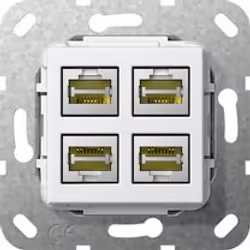 GIRA 4847737, 4 x RJ-45, White