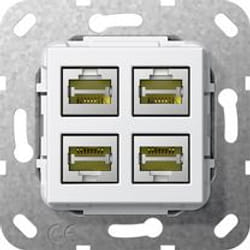 GIRA 4847737 socket-outlet 4 x RJ-45 White