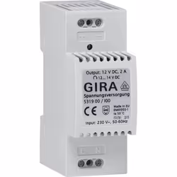 GIRA 5319 00, PS transformer, Grey, 100 - 240 V, 50 - 60 Hz, 12 V, 2 A