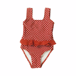 PLAYSHOES 461039_74/80, One-piece swimwear, Baby (0 - 2 years), Red, White, Pattern, Female, Elastane, Polyamide