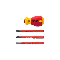Wiha SoftFinish Electric SlimVario Stubby Screwdriver Bit Holder Set 4ÃÂ Pieces(41230) VDE Approved Individually-Tested with Ergonomic Handle for...