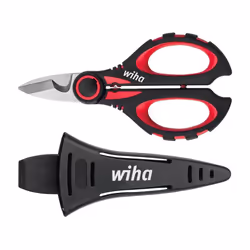Wiha 160 mm SB Prof. elec; Cable Shears with Crimping Function, for Cutting, Stripping and Crimping Cables, Includes Protective case with retaining