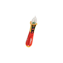 Voltage Tester, VDE, Current Tester, Explosion-Proof, Phase Tester, Non-Contact, Single-Pole, 12-1000 V AC (44309), Includes 2 x AAA Batteries., Red