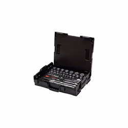 Wiha 333-97 Socket Set 60 pcs Metric 1/4 & 1/2 Drive, Red, (44685)