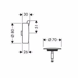 Hansgrohe 58186000 bath/shower trap Bath traps