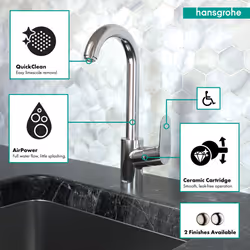 hansgrohe Focus Chrome Bar Kitchen Faucet  Bar Sink Faucet Single Hole  Faucet for Kitchen Sink  Chrome 04507001