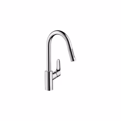hansgrohe Focus Chrome High Arc Kitchen Faucet  Kitchen Faucets with Pull Down Sprayer  Faucet for Kitchen Sink  Magnetic Doc ...