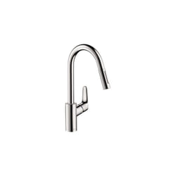 hansgrohe Focus Chrome High Arc Kitchen Faucet  Kitchen Faucets with Pull Down Sprayer  Faucet for Kitchen Sink  Magnetic Docking Spray Head  Chrome 0
