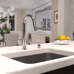 hansgrohe Focus Chrome High Arc Kitchen Faucet  Kitchen Faucets with Pull Down Sprayer  Faucet for Kitchen Sink  Magnetic Docking Spray Head  Chrome 0