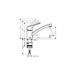 Hansgrohe 13860000Â Mysport S Sink Mixer for Kitchen Sinks, with 360Â  pivoting Nozzle, Grey, 13860800