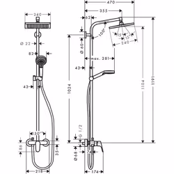 Hansgrohe Crometta E shower system Chrome