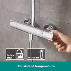 hansgrohe Crometta E Showerpipe 240 1jet with thermostatic shower mixer