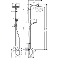 Hansgrohe Crometta E shower system Chrome