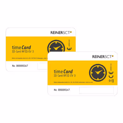 Reiner SCT timeCard Premium card MIFARE DESFire EV3 RFID tag Black, White, Yellow 50 pc(s)