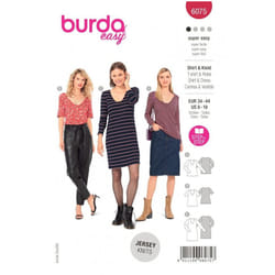 Burda Sewing Pattern 6075 Women 8-18 (34-44) Tops, Dresses