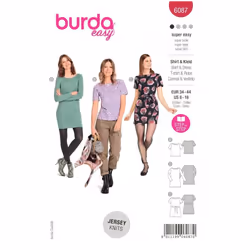 Burda Sewing Pattern 6087 Women 8-18 (34-44) Tops, Dresses