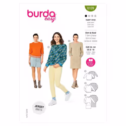Burda Sewing Pattern 6109 Women 34-44 Tops, Sweaters, Dresses
