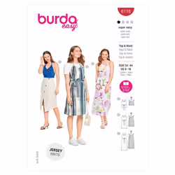 Burda Sewing Pattern 6118 Women 34-44 Tops, Dresses