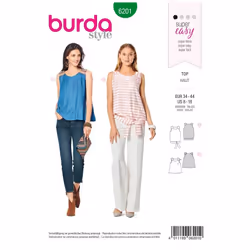 Burda Sewing Pattern 6201 Women Sizes 8-18 Tops
