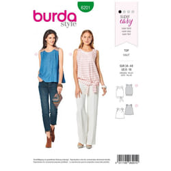 Burda Sewing Pattern 6201 Women Sizes 8-18 Tops