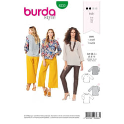 Burda Sewing Pattern 6233 Women Sizes 8-18 Tops