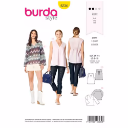 Burda Sewing Pattern 6234 Women Sizes 8-18 Tops