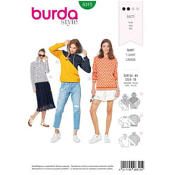 Burda Sewing Pattern 6315 Women 8-18 Tops, Hoodies, Sweaters