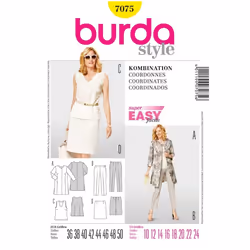 Burda Sewing Pattern 7075 Women Sizes: 10-24