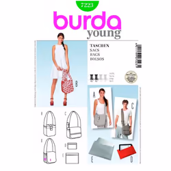 Burda Sewing Pattern 7223 Bags, Tops