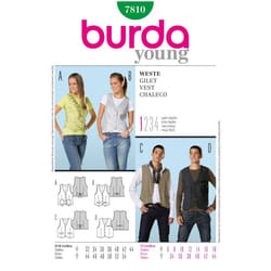 Burda Sewing Pattern 7810 Men, Women 6-18 / 34-44 Waistcoats