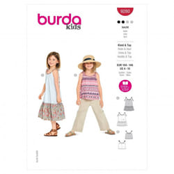 Burda Sewing Pattern 9280 Kids 104-140 Tops, Dresses