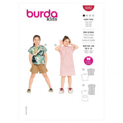 Burda Sewing Pattern 9282 Kids 104-140 Tops, Dresses