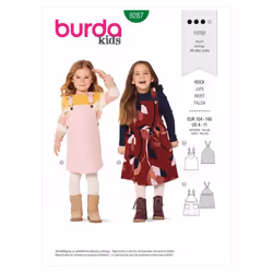 Burda Sewing Pattern 9287 Kids 104-146 Dresses, Pinafores